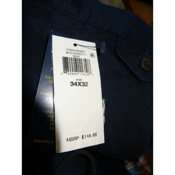 Ralph Lauren Polo Chino Stretch Straight Fit Navy Nautical Emb Sail Boat… - Picture 11 of 12